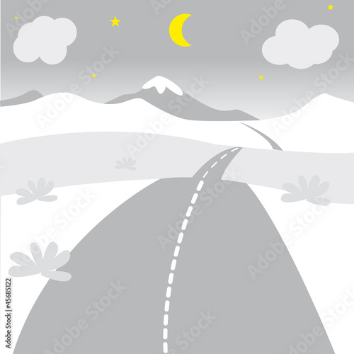 route, paysage, chemin, seul, nature, neige, froid