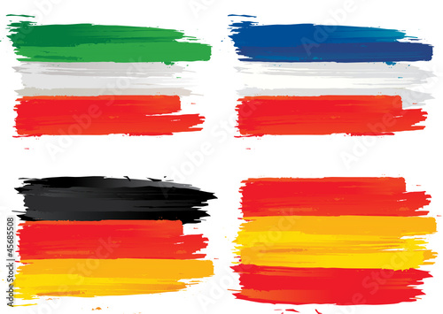 drapeau italien, français, allemand et espagnol