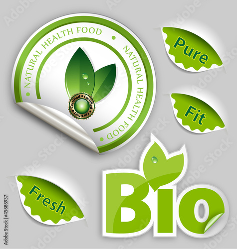 Organic Food, Eco, Bio Labels and Elements