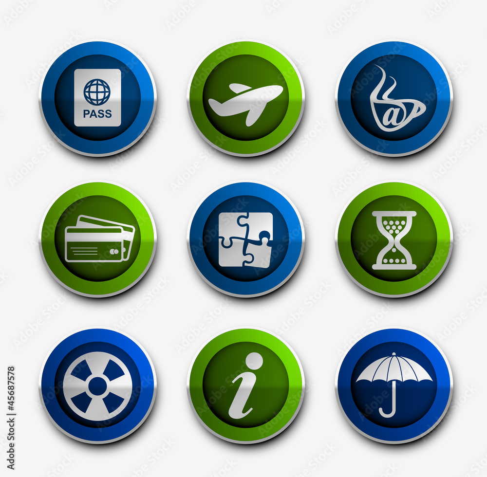 Set of Computer Icons graphics for web design collections.