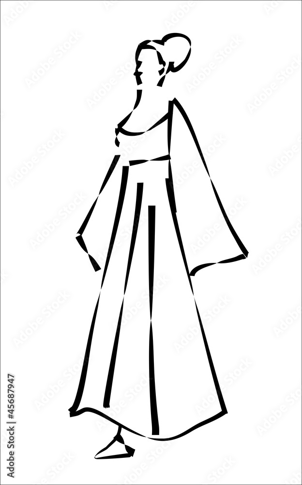 Fototapeta premium ancient Greek woman - simple sketch