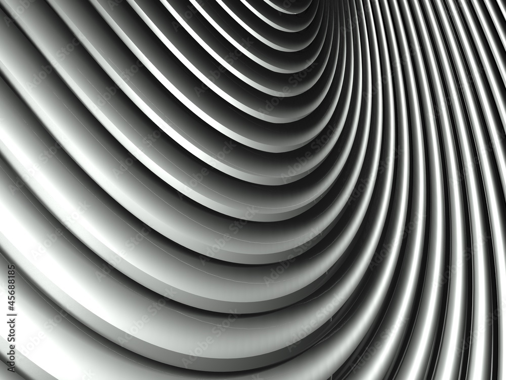 Naklejka premium 3d wavy aluminium background abstract silver pattern