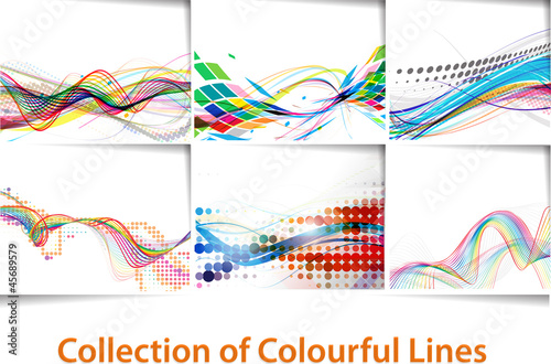 set of abstract wave line poster with space of your text.