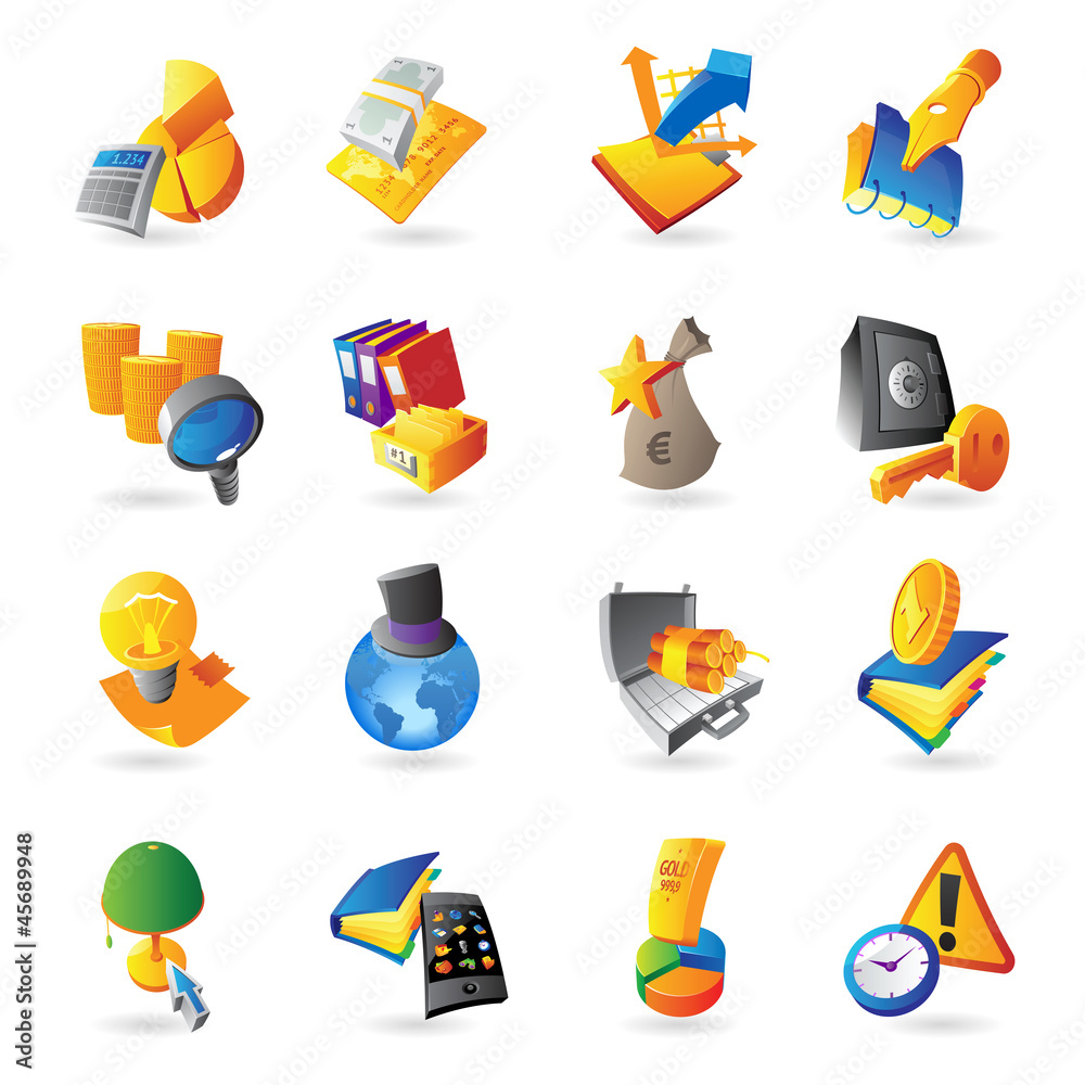 Icons for business and finance