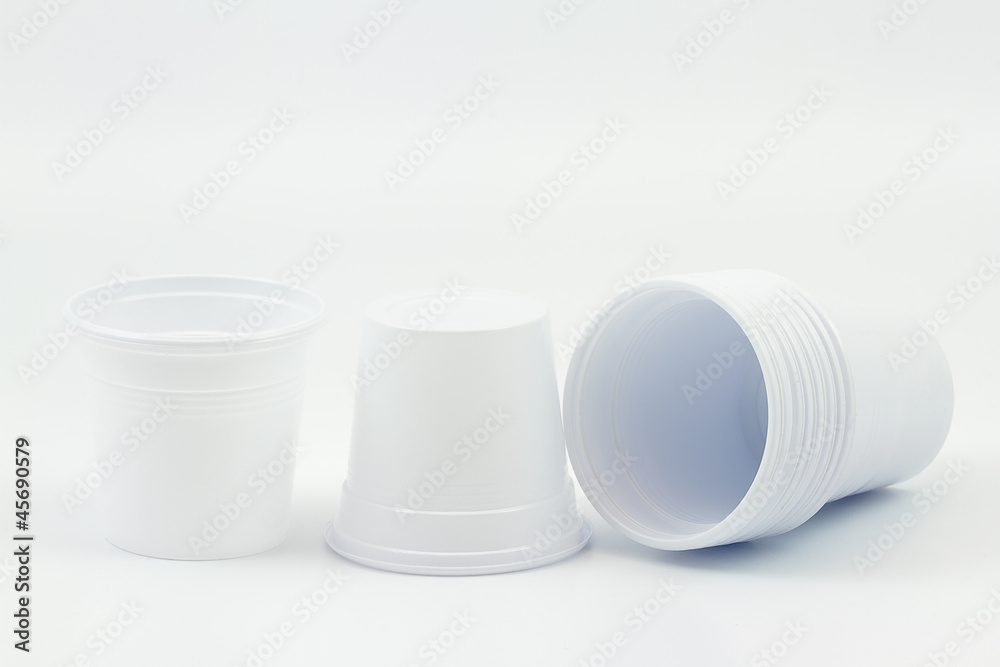 plastic cups of coffee on white background plastic cups of coffee on white background