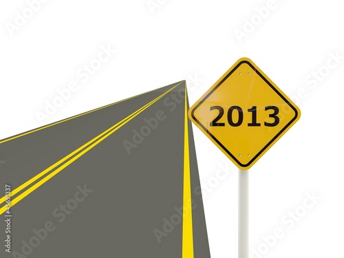 Road with 2013 New Year sign
