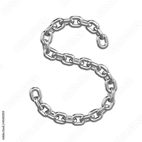 3d Chain Alphabet Font - S