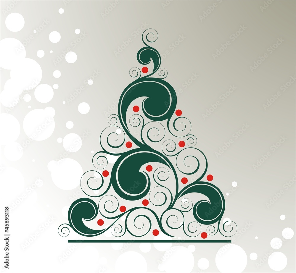 Christmas card. Christmas tree. Vector Illustration