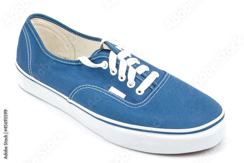 blue shoe on white background
