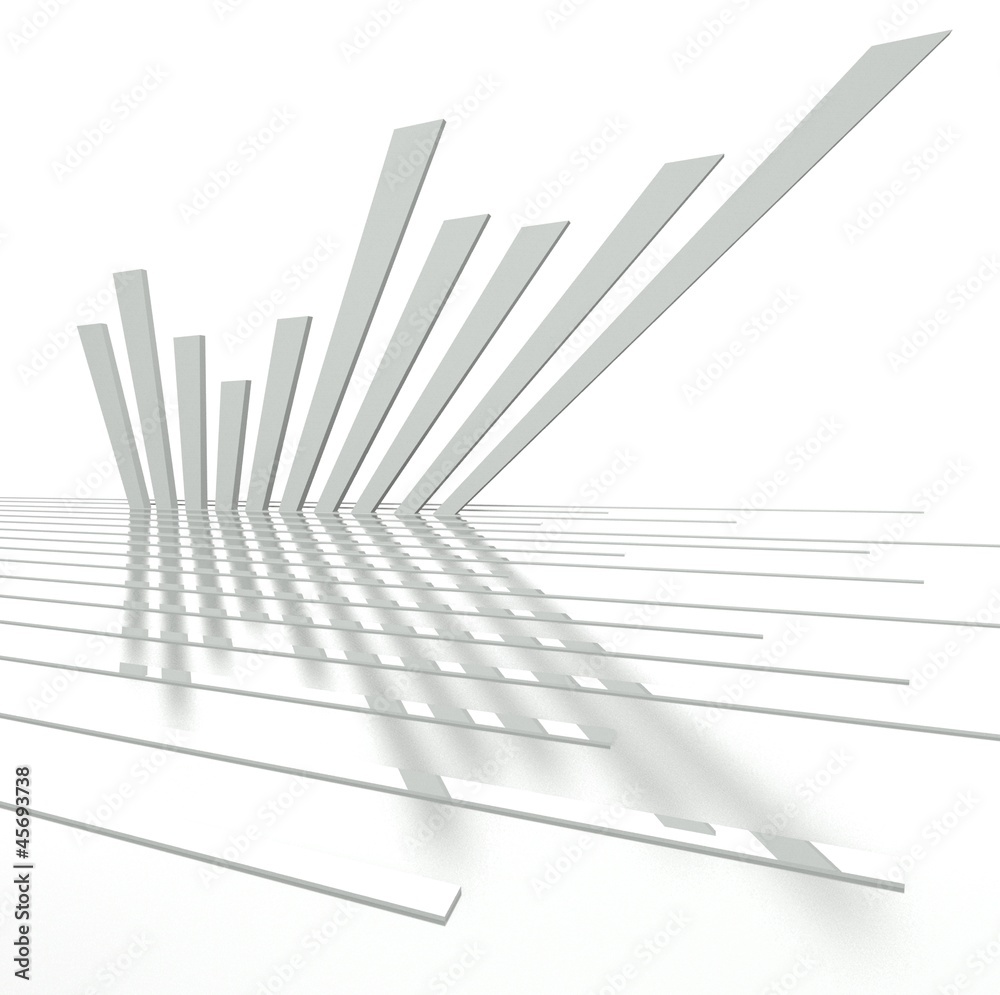 3d abstract metallic line with graph 3d abstract metallic line with graph