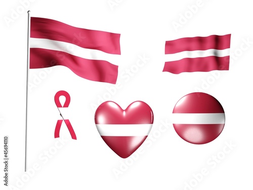 The Latvia flag - set of icons and flags Free Download The Latvia flag - set of icons and flags - GFXLoad
