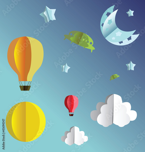 Paper folded flying objects