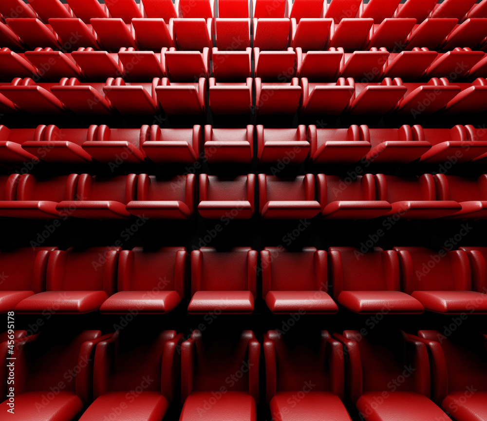 Naklejka premium Empty cinema hall with auditorium
