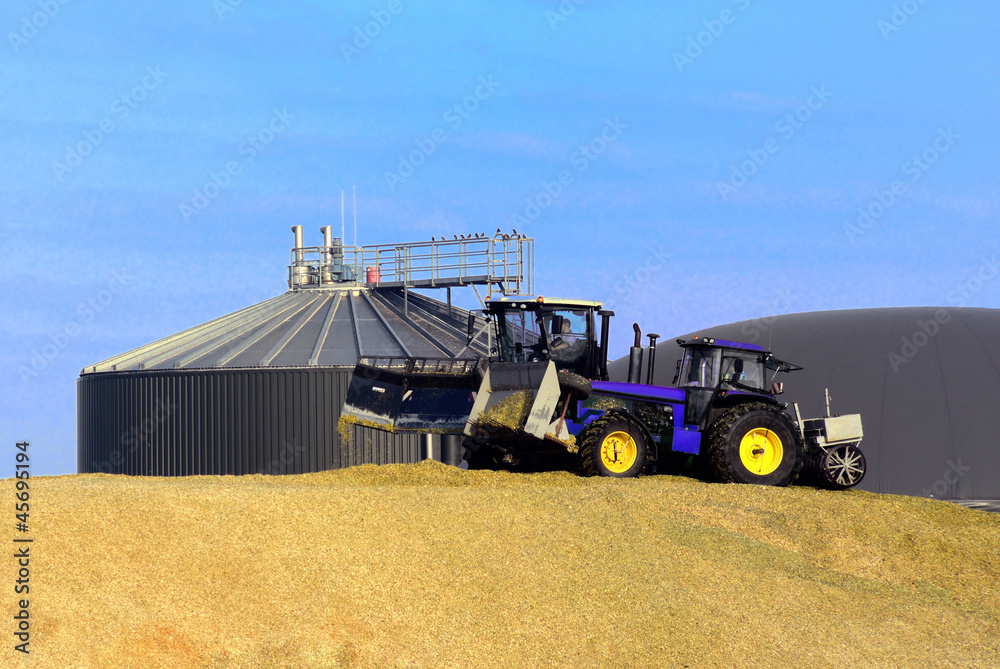 Obraz premium Biogasanlage lagert Mais ein