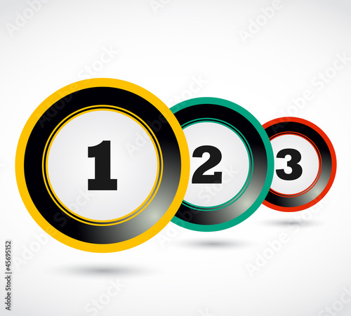 one two three 1, 2, 3 button