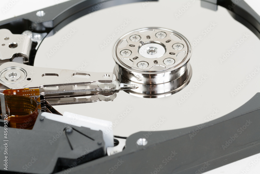 close up of hard disk with abstract reflection close up of hard disk with abstract reflection