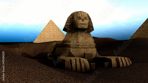 Artist recreation of Great sphnix of Giza. photo