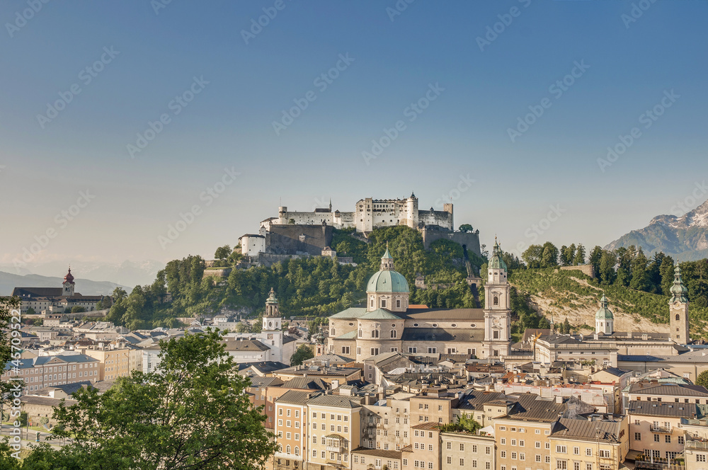 Salzburg general view from Capuchin Monastery (Kapuzinerkloster)