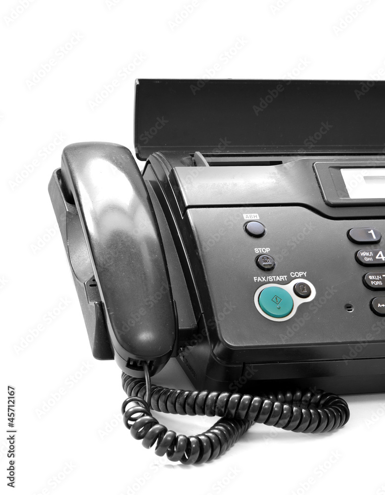 isolated black fax isolated black fax