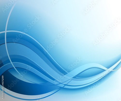 Abstract wavy background in blue. Vector illustration.