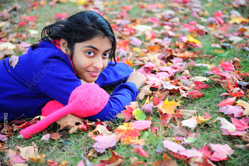 Indian Girl in Fall Season