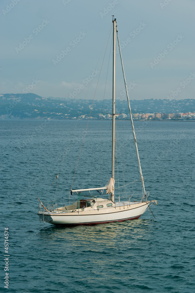 Sailboat anchored