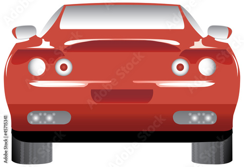 Automóvil deportivo rojo vista trasera