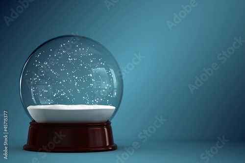 3d render of empty snow globe