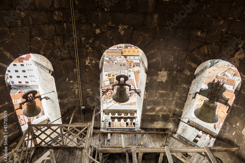 Interior of an antique tower bell photo