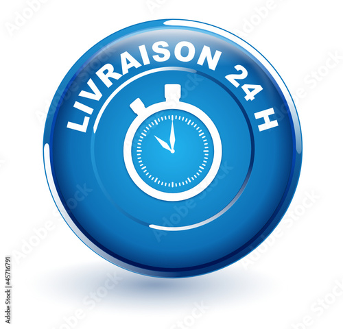 livraison 24 heures sur bouton bleu