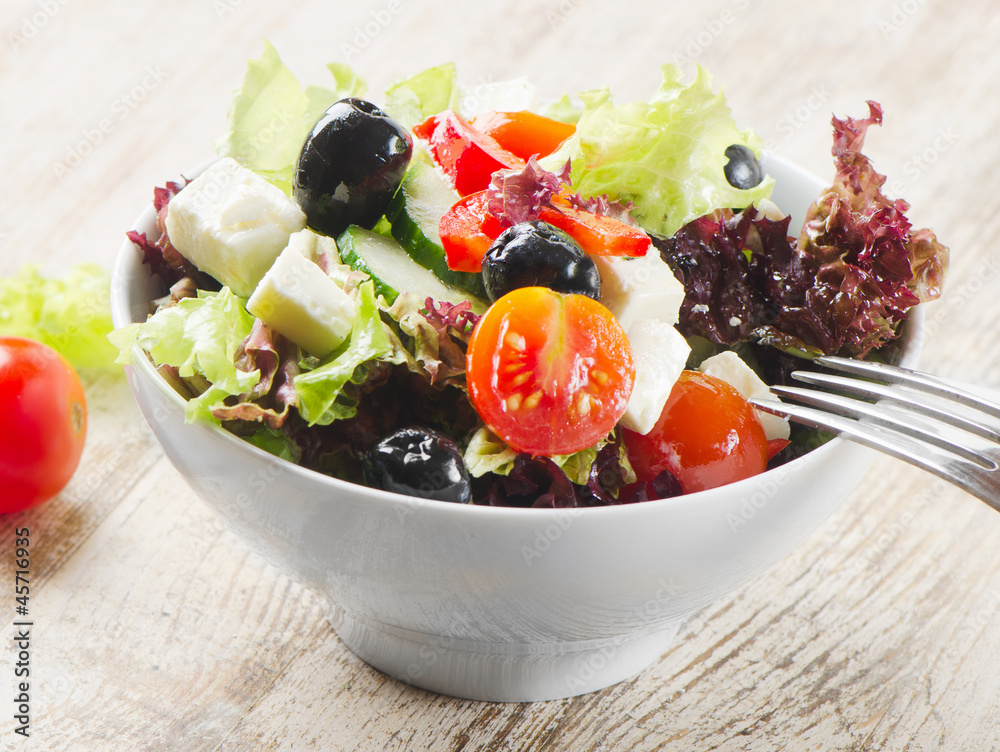 Greek salad with feta and vegetables Greek salad with feta and vegetables