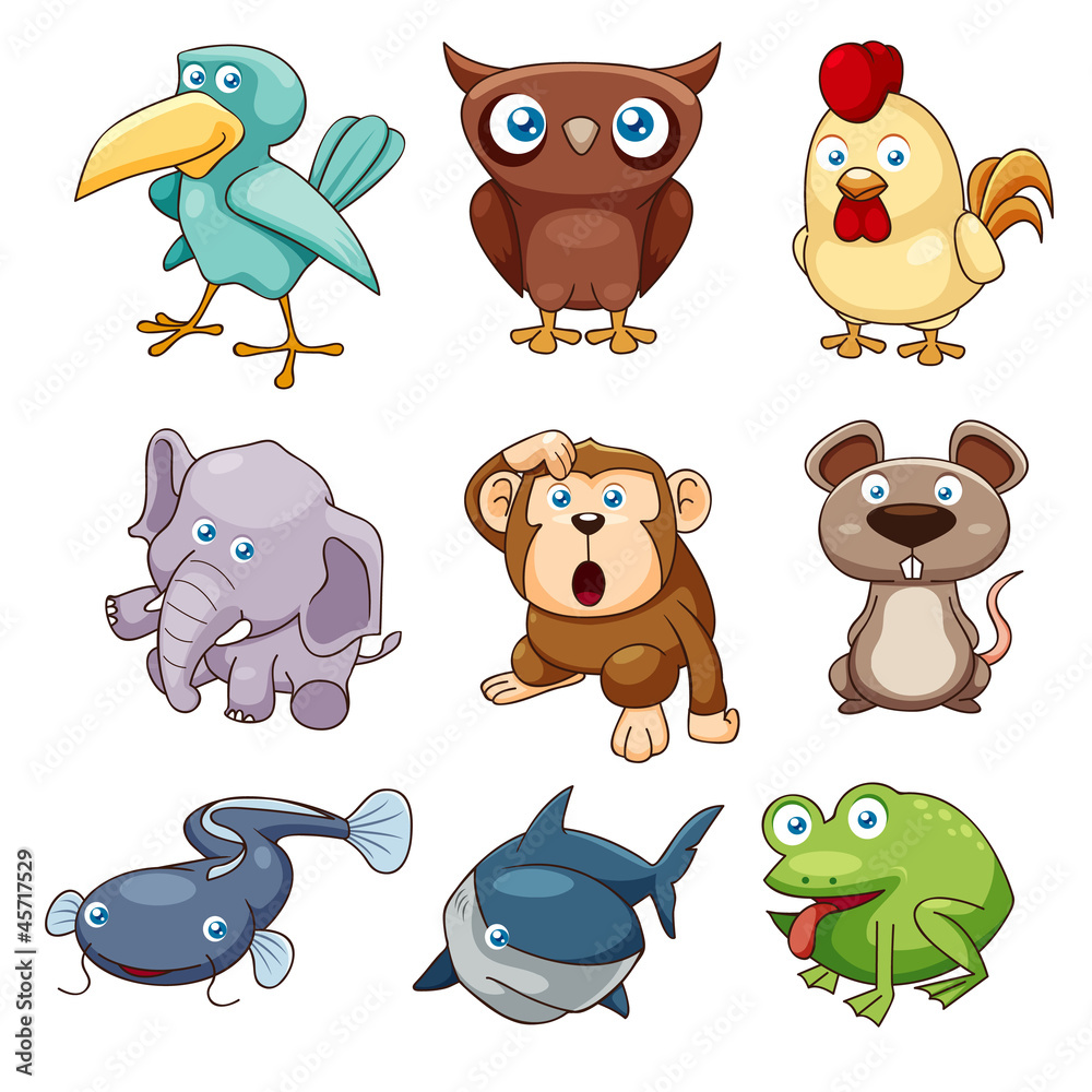 Fototapeta premium illustration of animals set Vector