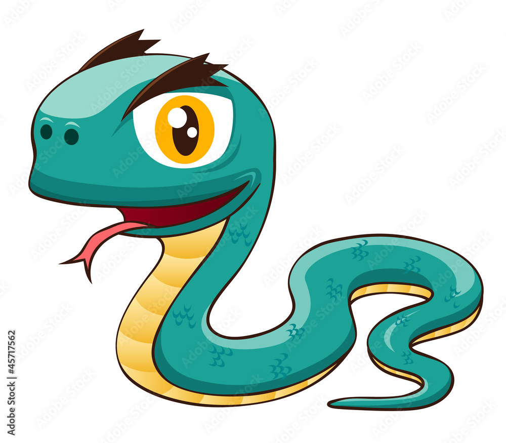 Fototapeta premium illustration of Cartoon snake