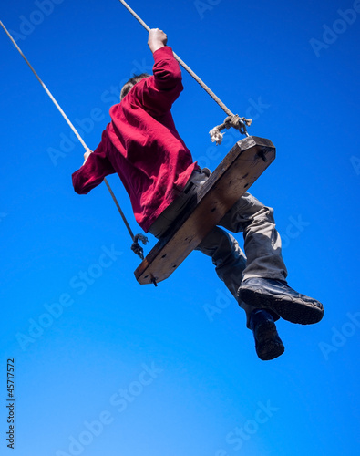 Child swinging on swing