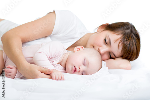 Young mother and her baby s...
