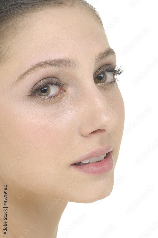 Close-up of beautiful young woman face