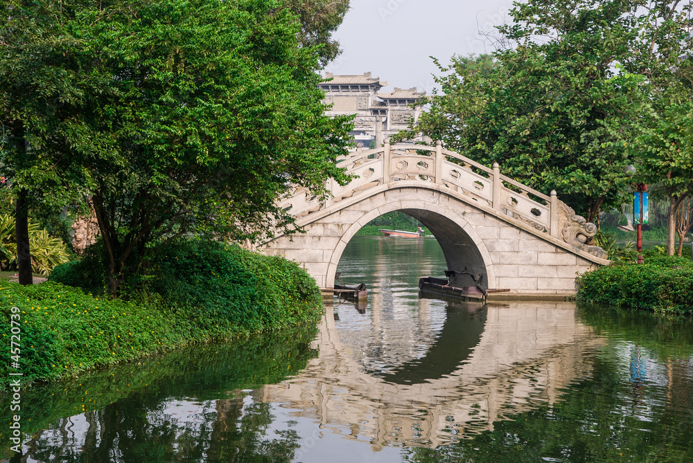 stone bridge in a park stone bridge in a park