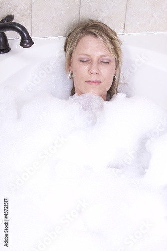 Woman Relaxing in the Tub