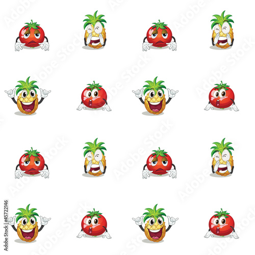 tomato and  pineapple