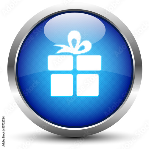 Geschenk Button Blau