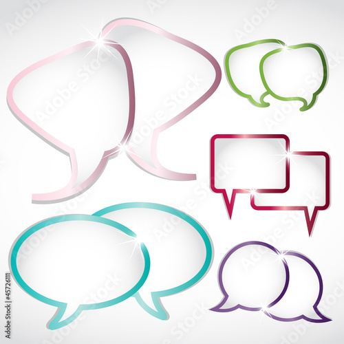 shiny gem colors speech bubble set