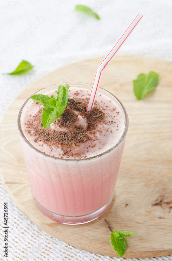 Watermelon cocktail with milk and mint Watermelon cocktail with milk and mint