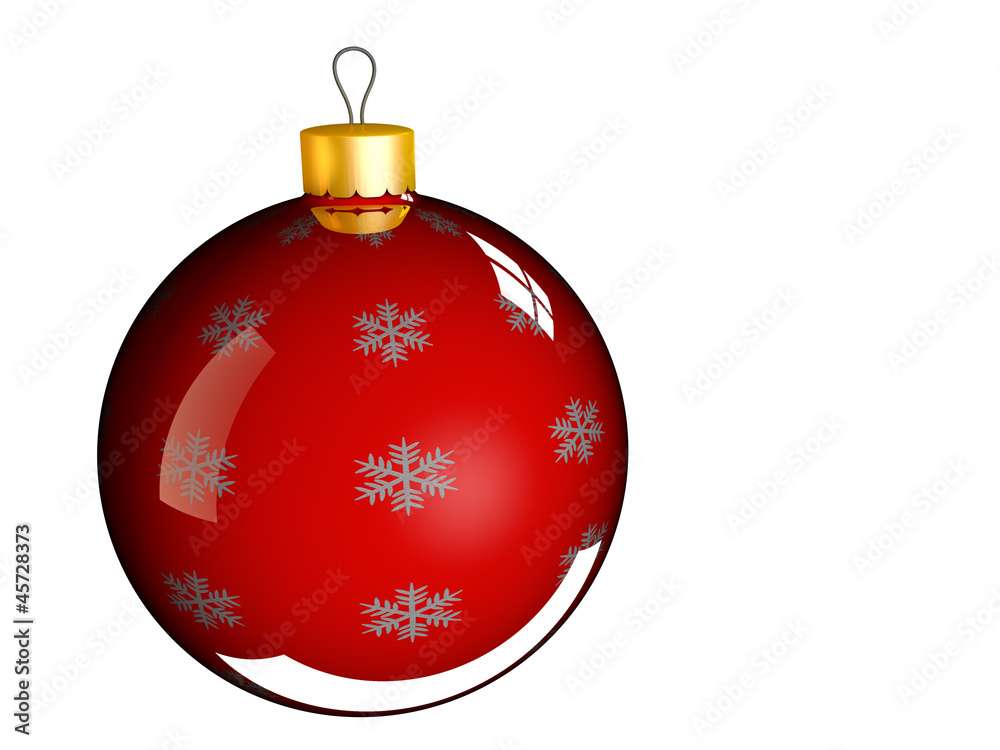 Christmas bauble ball in golden red Christmas bauble ball in golden red
