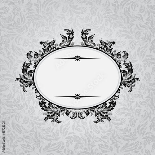 Retro background with vintage calligraphic ornate frame
