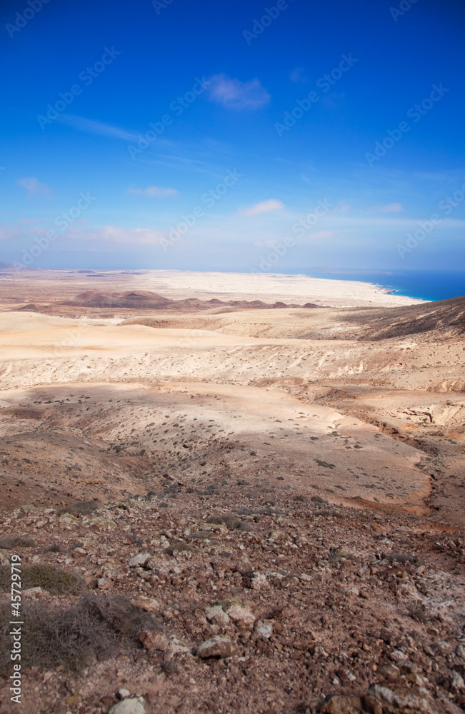 Northern Fuerteventura, view north from Montana Roja (Red mounta