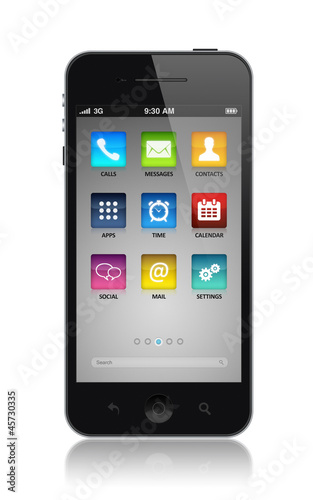 Modern smartphone with application icons
