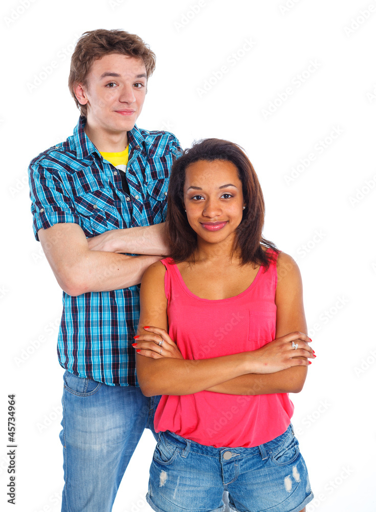 Young man with girlfriend Young man with girlfriend