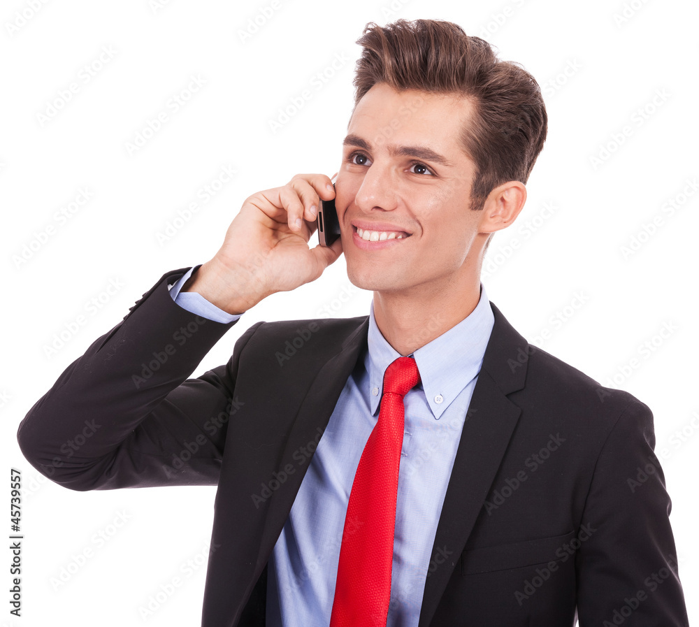 business man talking on his smartphone business man talking on his smartphone