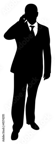 Silhouette eines telefonierenden Geschäftsmannes