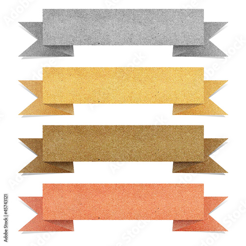 Paper texture ,Header tag recycled paper on white background
